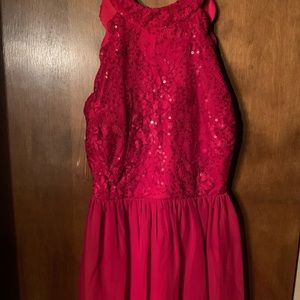 Red Sequined Dress